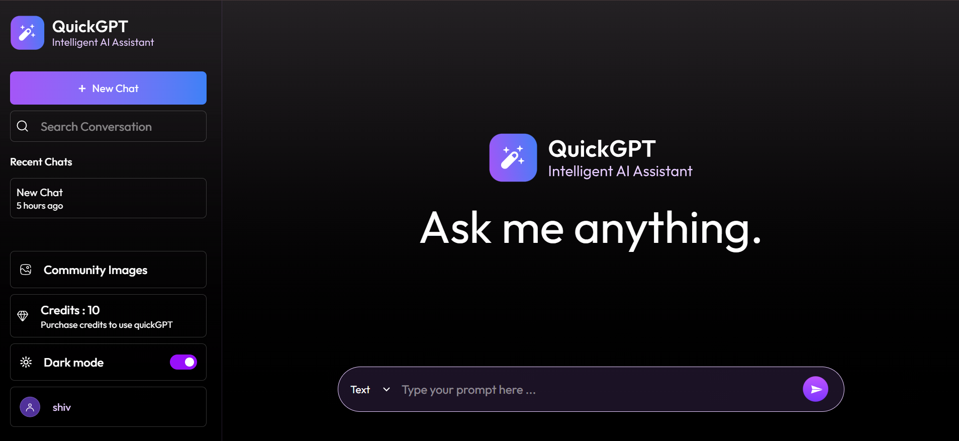 QuickGPT - AI Chatbot